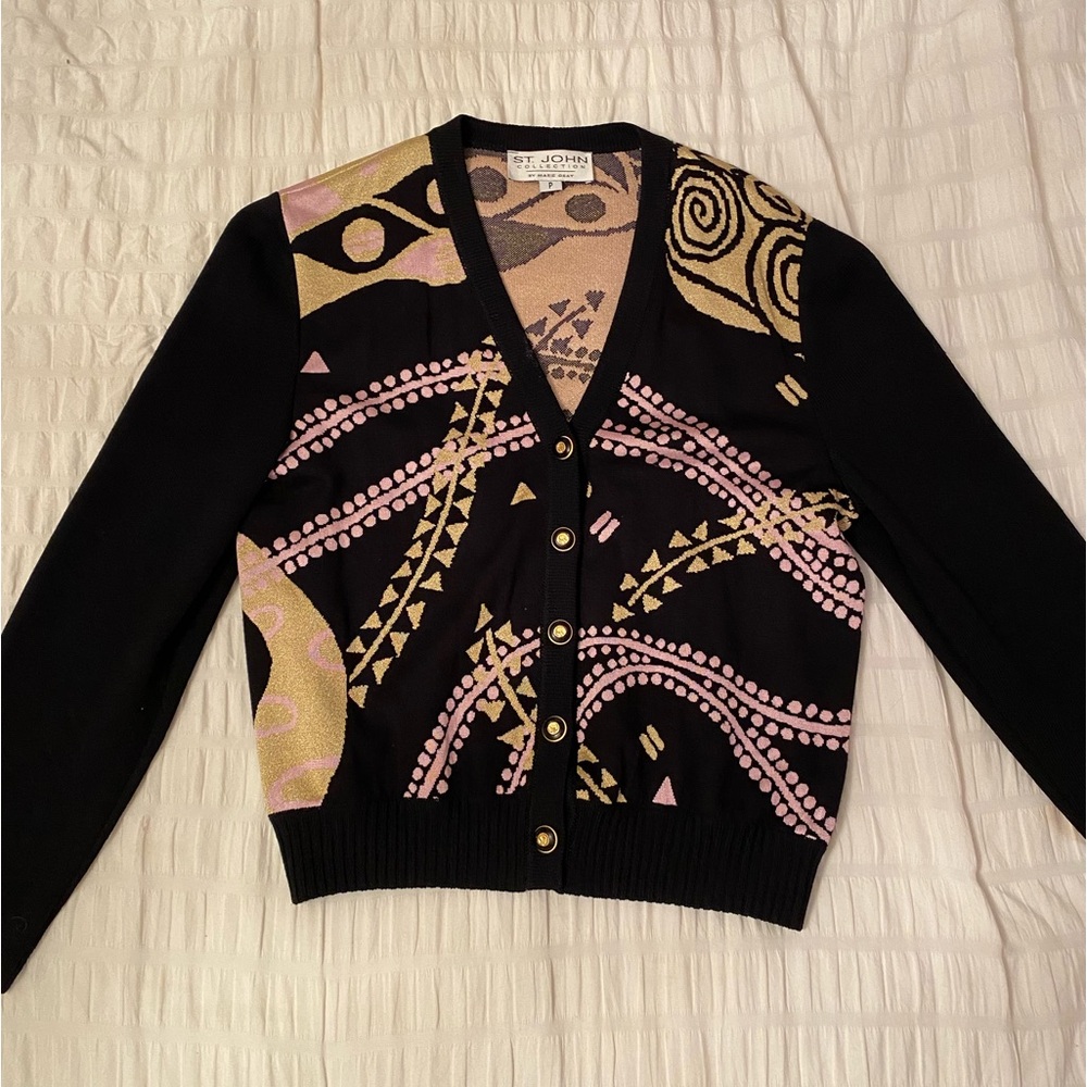 St John Santana Gold/Bubblegum Pink color swirls